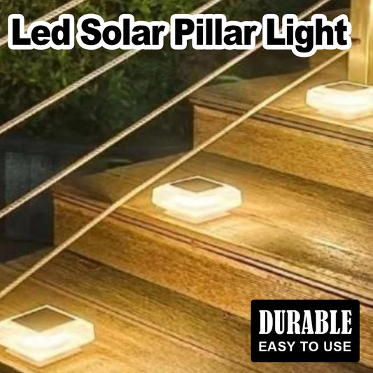 Led Solar Post Light Warm Pillar Lamp Rechargeable Outdoor With Lamps Landscape Garten Floor Panel Drop Lampe Powered Decoration