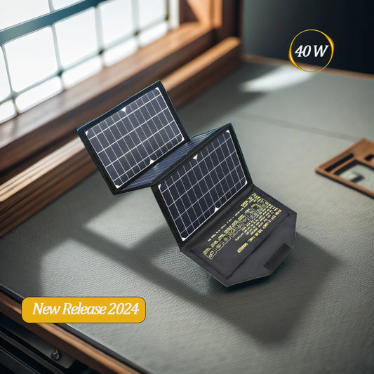 FIFAR Portable Solar Panel 40W High Power High Quality Waterproof Foldable Outdoor Cells Battery Charger for Mobile Phone Travel