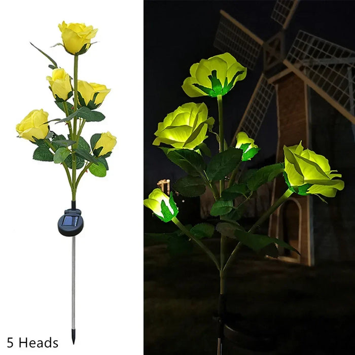 Solar Lights Outdoor Decorative Solar Garden Lights Rose Flower Lawn Lamp for Yard Patio Garden Decor Flowers