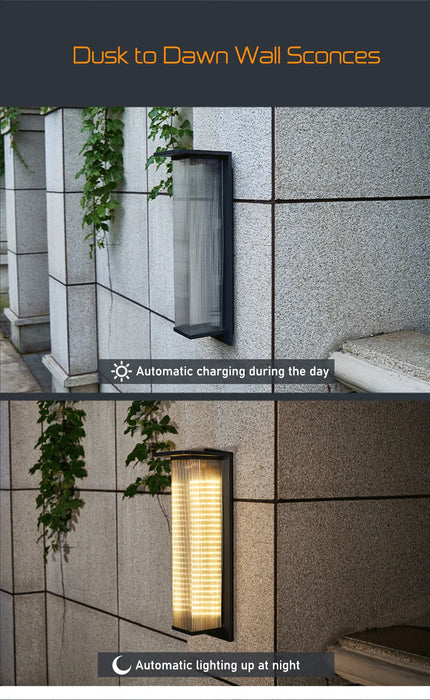 Solar Porch Wall Light Outdoor Dusk to Dawn Lighting Fixture Waterproof Solar Lanterns Anti-Rust Lanterns for Front Patio Garage