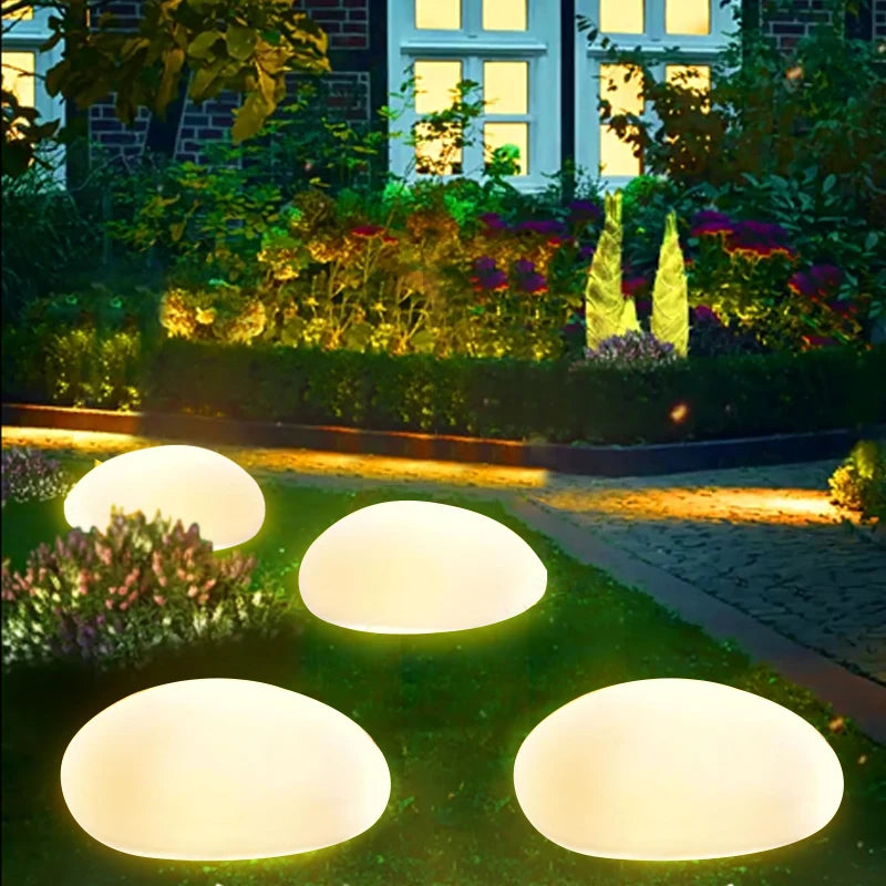 Solar Garden Lights Outdoor Landscape Night Lights for Lawn Patio Path Pathway Garden Waterproof Solar Powered Stone Light