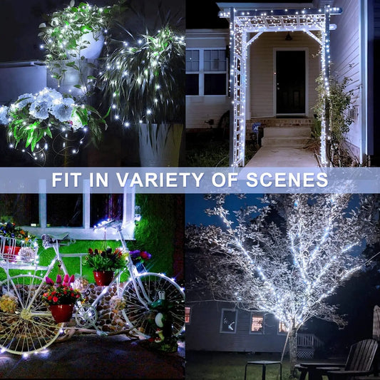 12m Solar String Lights for Outside, Solar Light Outdoor Twinkle Solar Fairy Lights for Tree Christmas Wedding Garden Decoration