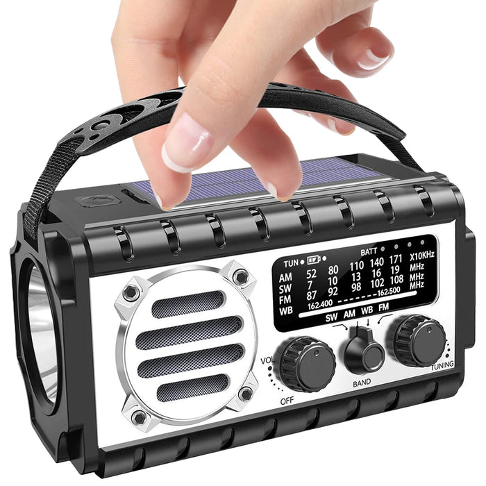 Emergency Hand Crank Radio 20000mAh Portable Weather Radio with Flashlight Reading Lamp SOS Alarm Solar Radio for Emergency/Home