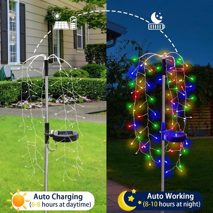 Solar LED String Light For Outdoor Solar Powered Willow Trees Lights 100LED 160LED 200LED Decorative Lights Garden Terrace Path