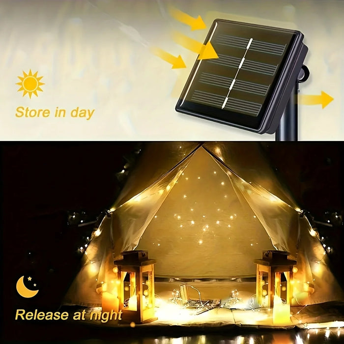 Solar LED String Lights 5M/10M/20/30M Outdoor Solar Copper Wire Light 8 Mode Waterproof Lamp For Garden Christmas Tree Decor