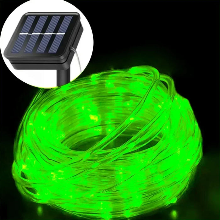 LED Solar String Lights Garden Waterproof Tube Rope Lamp Christmas Garland Fairy Lights For Outdoor Holiday Decoration Lighting