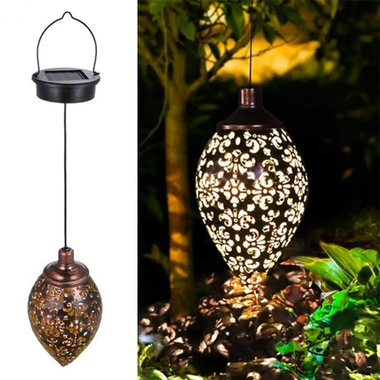 Water Drop Shaped Garden Lantern Lightweight Energy Saving Beautiful Solar Powered Decorative Projection Light Lamp