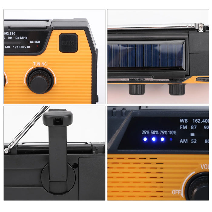 Multi-function Emergency Radio Hand Crank Emergency Radio Solar Crank Portable Outdoor Radio US Plug with SOS Alarm