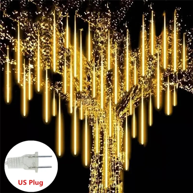 Solar LED String Lights 30CM Meteor Shower Fairy Garland Outdoor Garden Street Lamp Christmas Tree Decorations