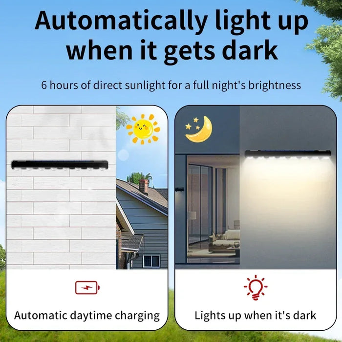 4/6/8LED Solar Wall Light Outdoor Waterproof Solar Fence Sign Lights Garden Decor Porch Patio Deck Balcony Home Atmosphere Light