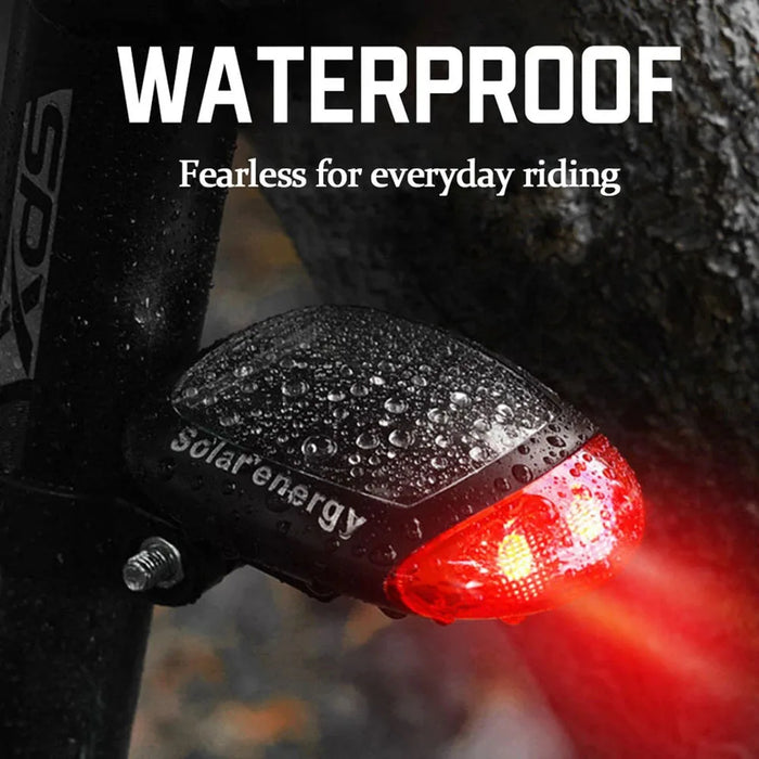 Solar Bicycle Tail Light Cycling Safety Solar Power Energy Bike Rear Lamp Night Riding Safety Warning Taillight MTB Accessories