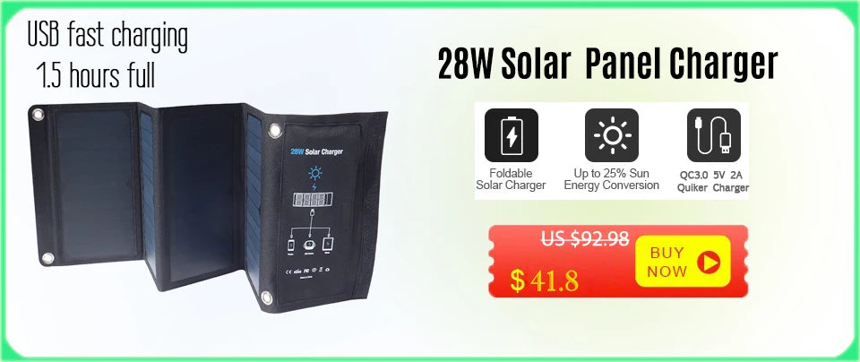 Solar Panel Foldable Portable Waterproof 5V USB Energy Solar Cell Charger for iPhone Mobile phone Camping