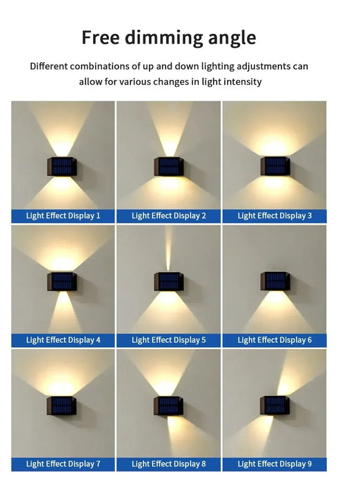 Outdoor Solar Fence Light LED Wall Lamp Waterproof Dusk to Dawn Deck Lights Outdoor Lighting For Garden Balcony Staircase Patio