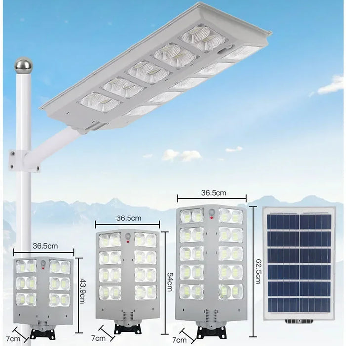 Solar Street Light with High Power Lumens and Motion Sensor for Garden Security1000W, Retractable Pole for Convenience