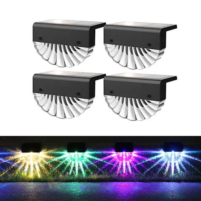 Solar Fence Lights Outdoor Waterproof Color Glow And Warm White Acrylic Led Powered Deck Post Cap Patio Yard Decorative Lamp