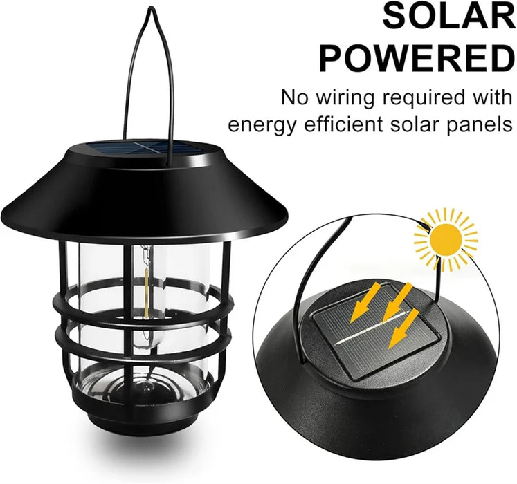 Solar Wall Lantern Outdoor, Flickering Flames Solar Sconce Lights Outdoor, Hanging Lamps Wall Mount for Front Porch, Patio