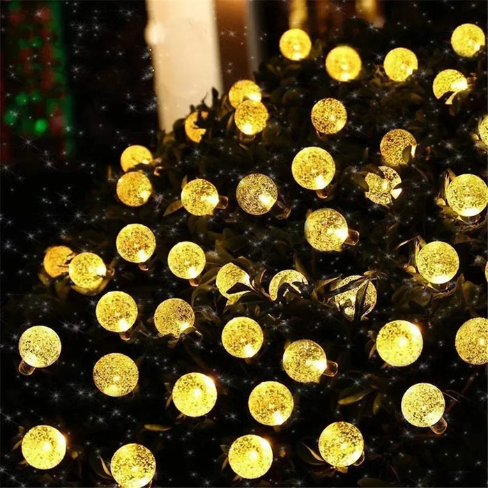 Solar String Lights Garden LED Outdoor Crystal Ball Fairy Light Home Patio Yard Christmas Decoration Lamp Garden Garland Wedding