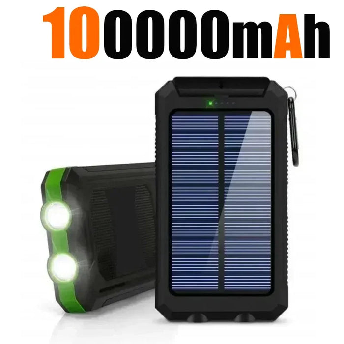 NEW 200000mAh Solar Power Bank Portable Charging Poverbank External Battery Charger Strong Light LDE Light for All Smartphones