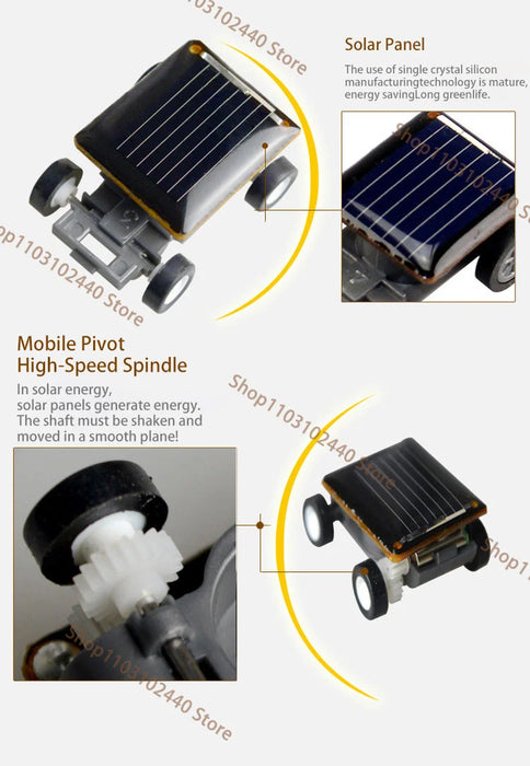 Solar Power Mini Racer Car, Educational STEM Toy for Kids, Funny Science Experiment Gadget No Batteries Needed, Cool Gift