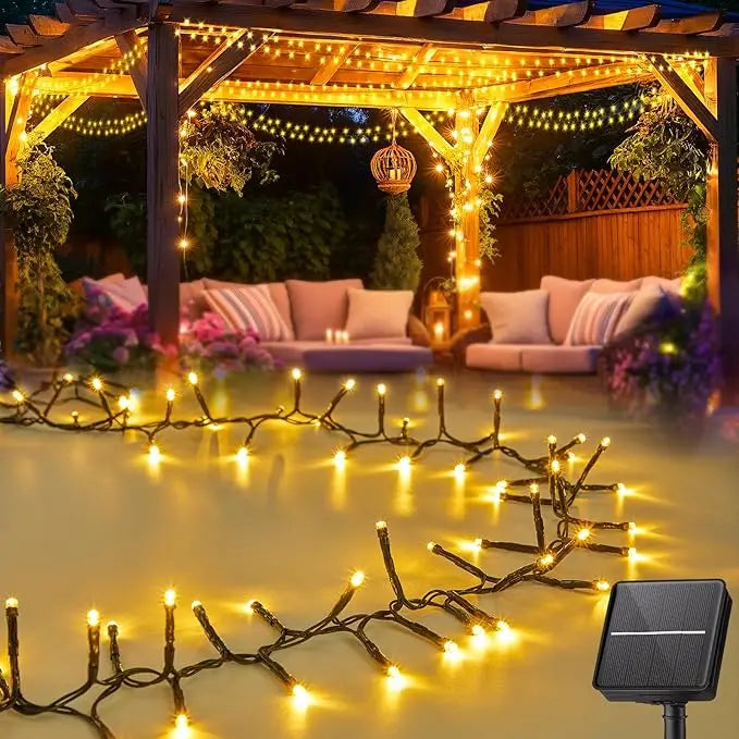 LED Solar String Lights 7/12/22M 8 Lighting Modes Waterproof Fairy Lights for Outdoor Garden Christmas Party Decorations