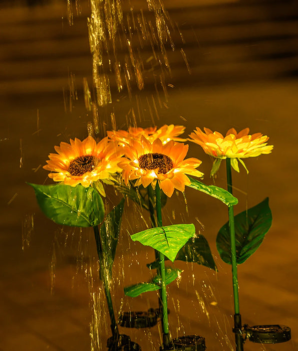 LED Solar Sunflower Outdoor Lawn Light IP65 Waterproof Pathway Yard Wedding Holiday Garden Decoration Solar Flowers Lamp