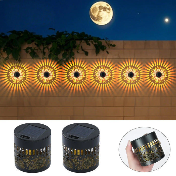 Solar Outdoor Wall Lights, Sunflower Cut-out Designs, Garden Landscape Lighting with Easy Installation, Outside Solar Lights