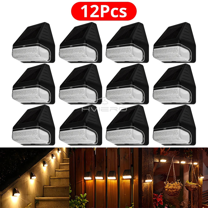 Led Solar Wall Lamps Lighting Ultra Bright Outdoor Rainproof Courtyard Garden Decoration Staircase Steps Fences Induction Light