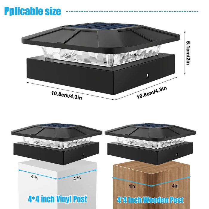 Solar Post Cap Light Outdoor 3 Modes Fence Post Solar Lights Outdoor Waterproof Deck Post Lights Solar Powered For 4x4 Post