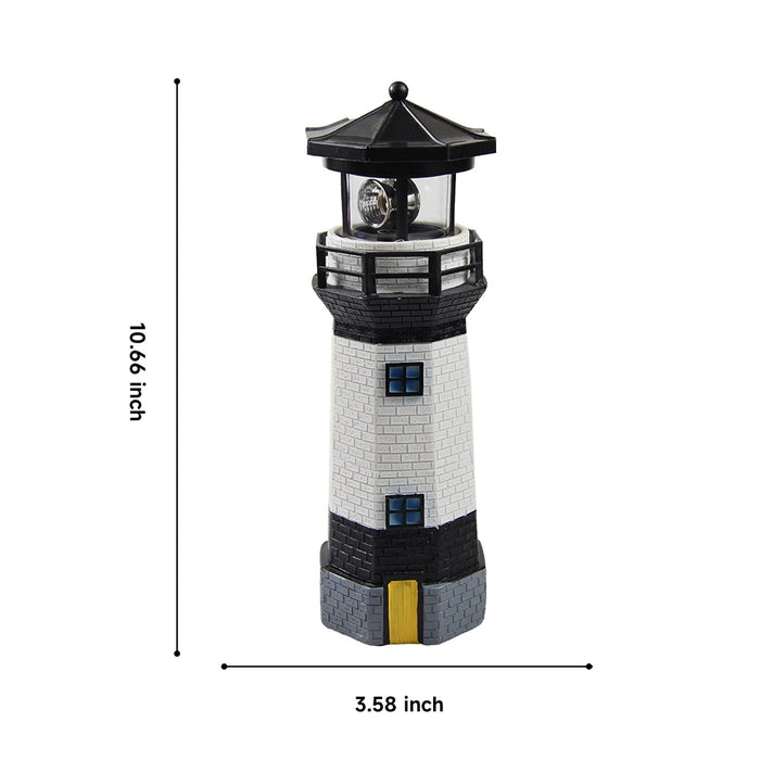Lighthouse Solar LED Light Beacon Garden Fence Lamp Outdoor Rotating Lamp Solar Courtyard Decoration Patio Walkway Lights