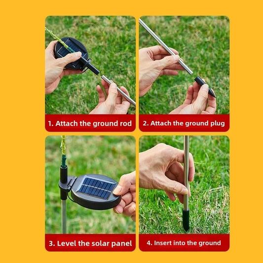 Waterproof Solar Flower Light with 3 Head Ground Mounted Simulation Flower Lamp Intelligent Light Sensing Warm light