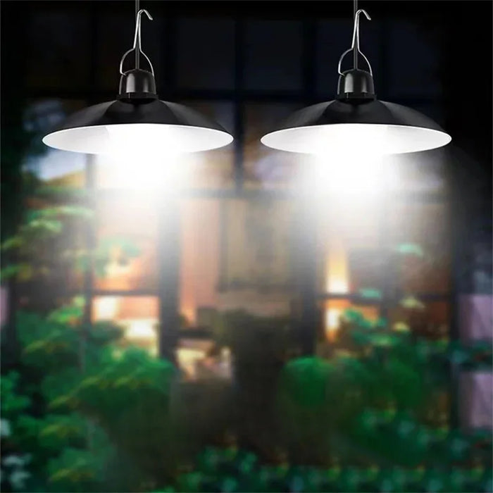 Solar Shed Lights Outdoor Indoor, Led Dusk to Dawn Battery Powered Pendant Lights, Waterproof Solar Hanging lamp for Gazebo Barn