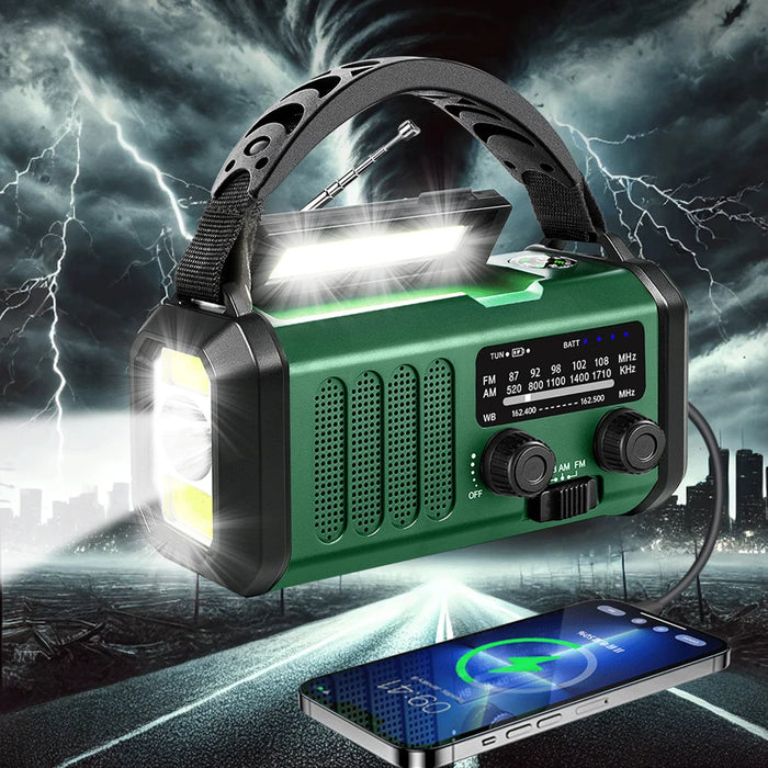 Emergency Hand Crank Radio 20000mAh Solar Powered Radio with Flashlight Reading Lamp SOS Alarm for Outdoor Camping and Emergency