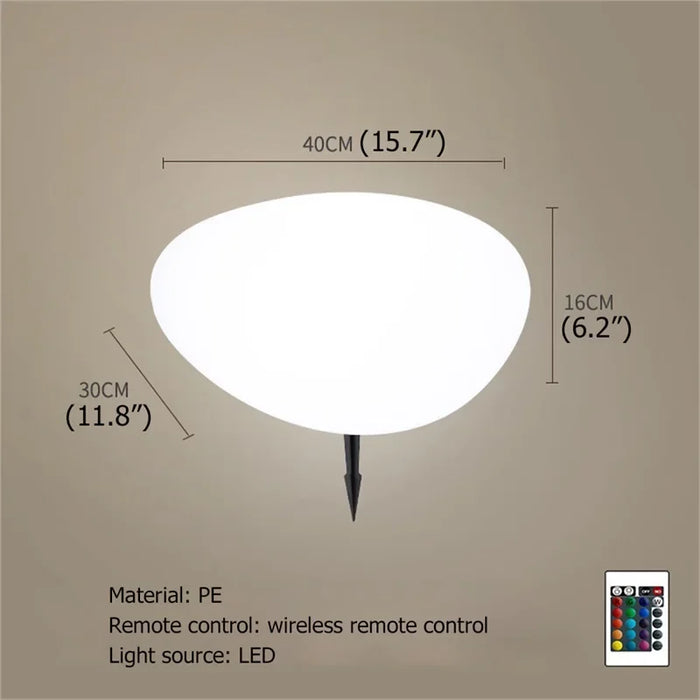 Solar Garden Lights Led Modern Creative White Stones Shape Waterproof IP65 with Remote Control Decor Home Courtyard Lawn Lamp