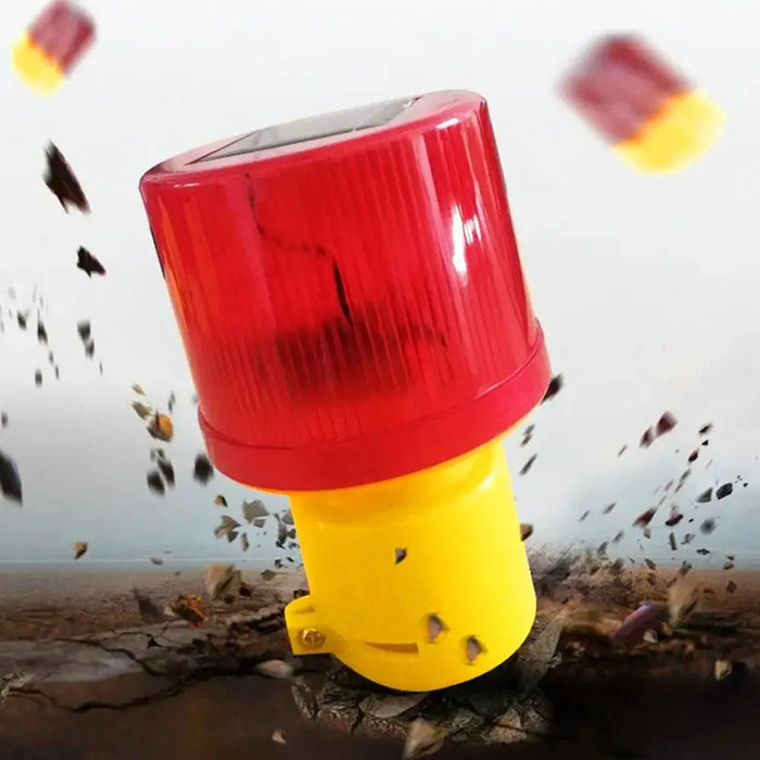Solar LED Emergency Warning Light High Visibility Flashing Beacon For Construction Barriers, Road Safety & Night Alert