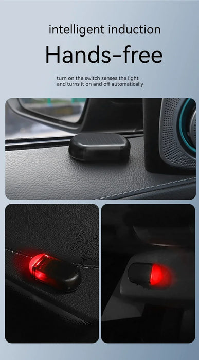 Solar Powered Car Security Light with Flashing LED Lamp Simulated Dummy Alarm for Vehicle Anti-Theft Protection Car Accessories