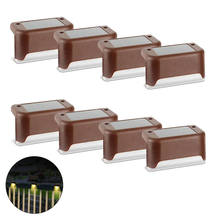 4/8/12/16pcs Solar LED Lights Outdoor Garden Light Deck Lamp Solar Stairs Light Waterproof Solar Step Lamp Patio Garden Decor