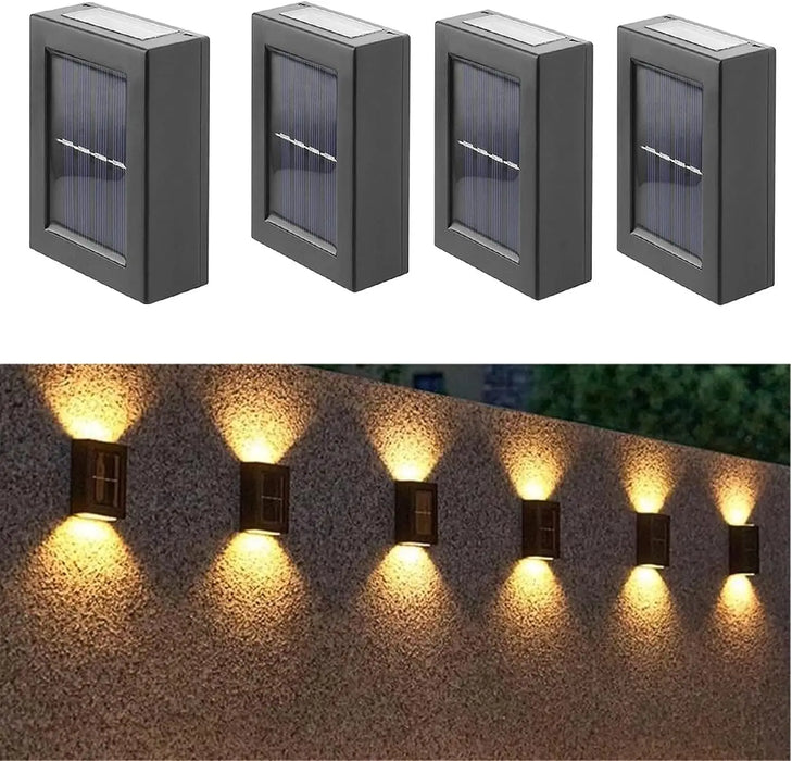 Solar Up and Down Spot Lights Outdoor, Street Wall Light Lamp Solar Powered Sunlight Waterproof Solar Lamp Garden Decorative