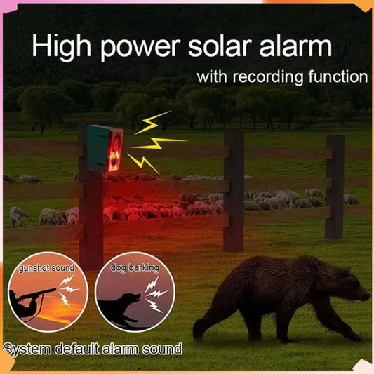 Solar Energy Solar Powered Alarm Audible and Visual Alarm Strobe Solar Anti-theft Device LED Sound Recording