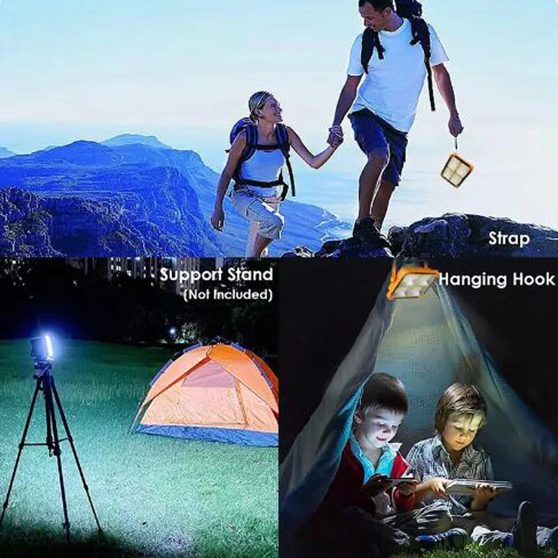 Solar Powered Led Streetlight Outdoor Portable Waterproof Flashlight Reflector Spotlight Projector Floodlight Construction Light