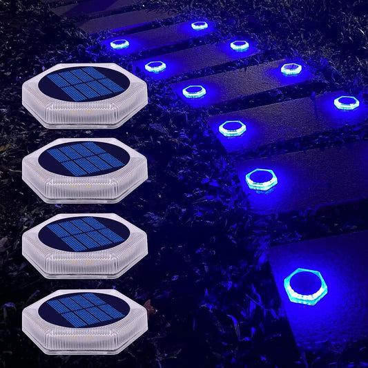 Solar Deck Lights Fence Post Solar Lights for Patio Pool Stairs Step and Pathway Deck Lights Solar Powered Outdoor Lights