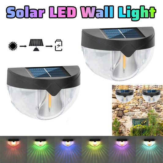 1Pcs Solar Fence Light LED Semicircular Wall Light Waterproof Outdoor Lighting Garden Decoration Path Porch Yard Garden Fence