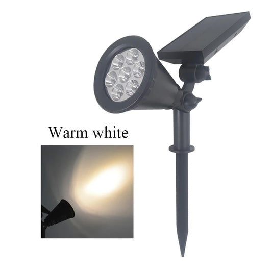 Bright 7LED Solar Landscape Spotlights Outdoor Adjustable 2-in-1 Wall Light for House Yard Garden Solar Powered Outdoor Lighting
