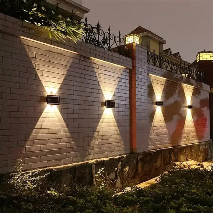 Solar Wall Lamp Outdoor LED Solar Light Waterproof 4/6/8LED Solar Powered Garden Decoration Lights for Balcony Porch Fence