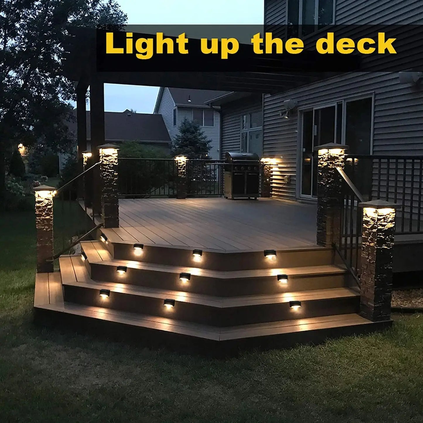 1-10PCS Solar Deck Lights Outdoor Step Lights Waterproof Led Solar Lights for Railing Stairs Step Fence Yard Patio and Pathway