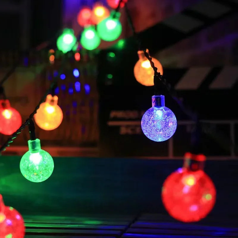 Solar Bubble Ball String Light,with 8 Lighting Modes,suitable for Gardenparty,and Yard Decoration