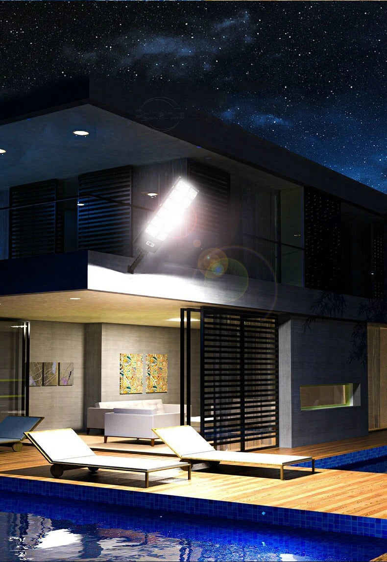 Powerful Solar Light Outdoor Solar Street Light 804LED 6500K IP65 Waterproof Street Light For Garage Garden Terrace