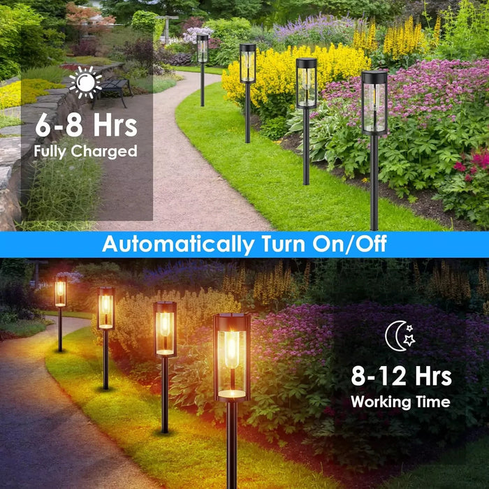 2pcs Solar Pathway Lights Outdoor, Bright Solar Pathway Lights Exterior, Outdoor Solar Garden Decor Solar Landscape Lights