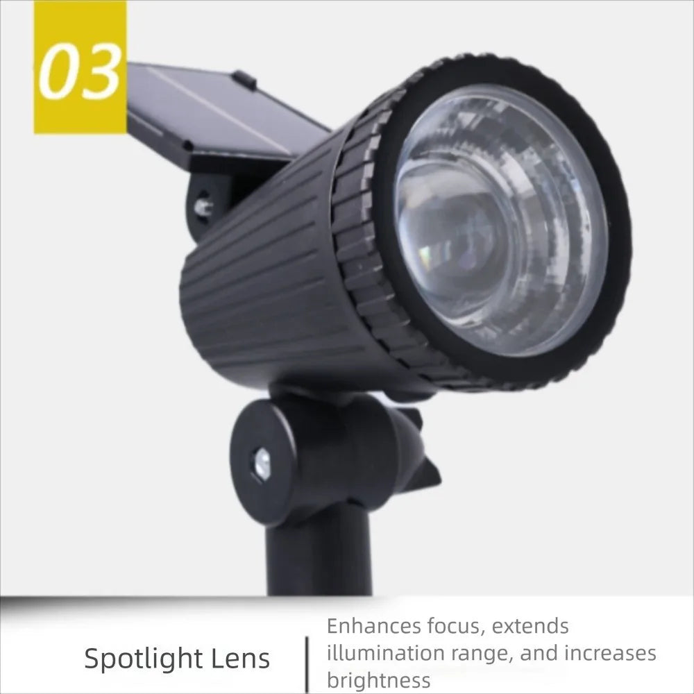 9/1 LED Solar Spotlights Waterproof Anti-freezing Brightness Adjustable Spot Light Pathway Lights Tree Lights Garden Decor Lamp