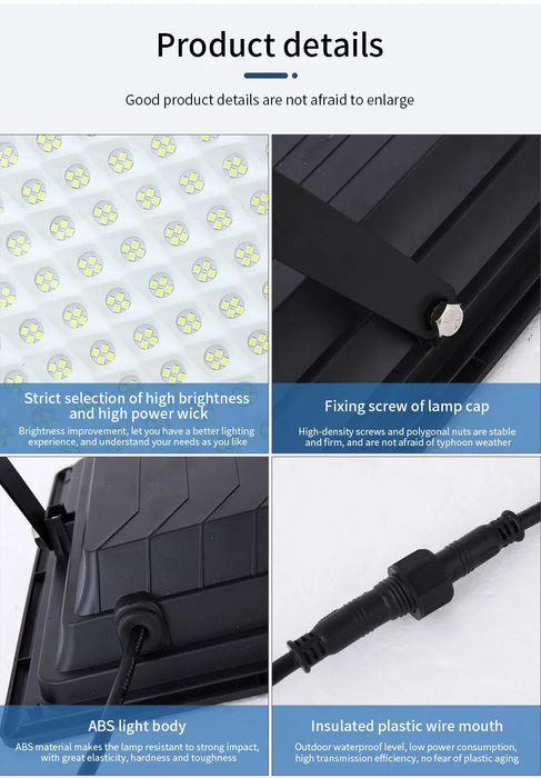 Solar Flood Lights Outdoor Waterproof LED Floodlight Super Bright Solar Lamp Panels LED Reflector Wall Garden Street Flood Light