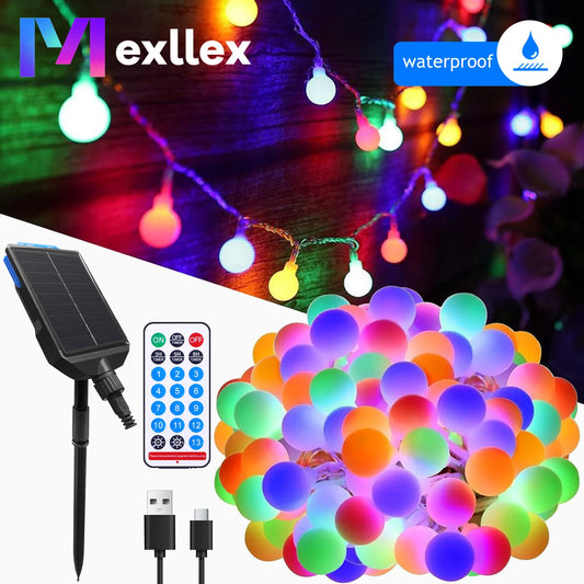 LED Fairy Solar String Lights, 13 Modes with Remote, RGB & Warm Fairy Lights, Christmas Lighting For Party, Indoors & Outdoors